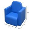 2-in-1 Multifunctional Convertible Kids Table and Chair Set Blue Modern Contemporary Plastic Cushioned Seat view 2