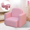 2-in-1 Multifunctional Convertible Kids Table and Chair Set Pink Modern Contemporary Plastic Cushioned Seat view 1