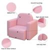 2-in-1 Multifunctional Convertible Kids Table and Chair Set Pink Modern Contemporary Plastic Cushioned Seat view 4