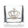 THE QUEENS' JEWELS Aurora Borealis Crown Jeweled 4x4 Candle Holder Vase - Unique Gift for Women, Birthday, Cute, Fun, Cocktail, Queen, Not Painted, Decorated, Bling, Bedazzled, Rhinestone view 1