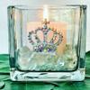 THE QUEENS' JEWELS Aurora Borealis Crown Jeweled 4x4 Candle Holder Vase - Unique Gift for Women, Birthday, Cute, Fun, Cocktail, Queen, Not Painted, Decorated, Bling, Bedazzled, Rhinestone view 2