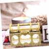 Amosfun 10pcs Wedding Party Favor Boxes Treasure Chest Candy Box Clear Plastic Boxes Storage Containers Case Anniversary Festival Birthday Valentines Day Party Supplies Golden view 3