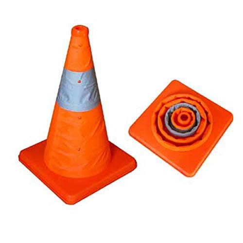 MH GLOBAL 18" Multi-Purpose Collapsible Safety Cone Reflecting Tape Flasher
