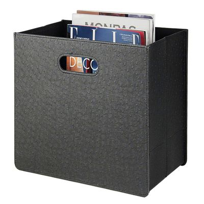 HofferRuffer Magazine Basket Holder, Foldable Magazine Rack, Document File Holder Organizer, File Folder, Newspaper Storage Bin Organizer for Home or Office(Black)
