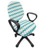 Ambesonne Teal Office Chair Slipcover, Horizontal Zigzag Lines Chevron Triangles Pattern Simple Classical Geometric Design, Protective Stretch Decorative Fabric Cover, Standard Size, Cream Teal view 1