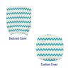 Ambesonne Teal Office Chair Slipcover, Horizontal Zigzag Lines Chevron Triangles Pattern Simple Classical Geometric Design, Protective Stretch Decorative Fabric Cover, Standard Size, Cream Teal view 3
