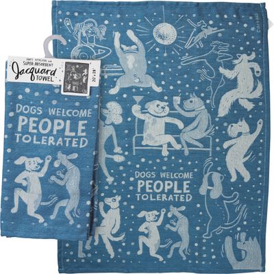 Kitchen Towel - Dogs Welcome People Tolerated