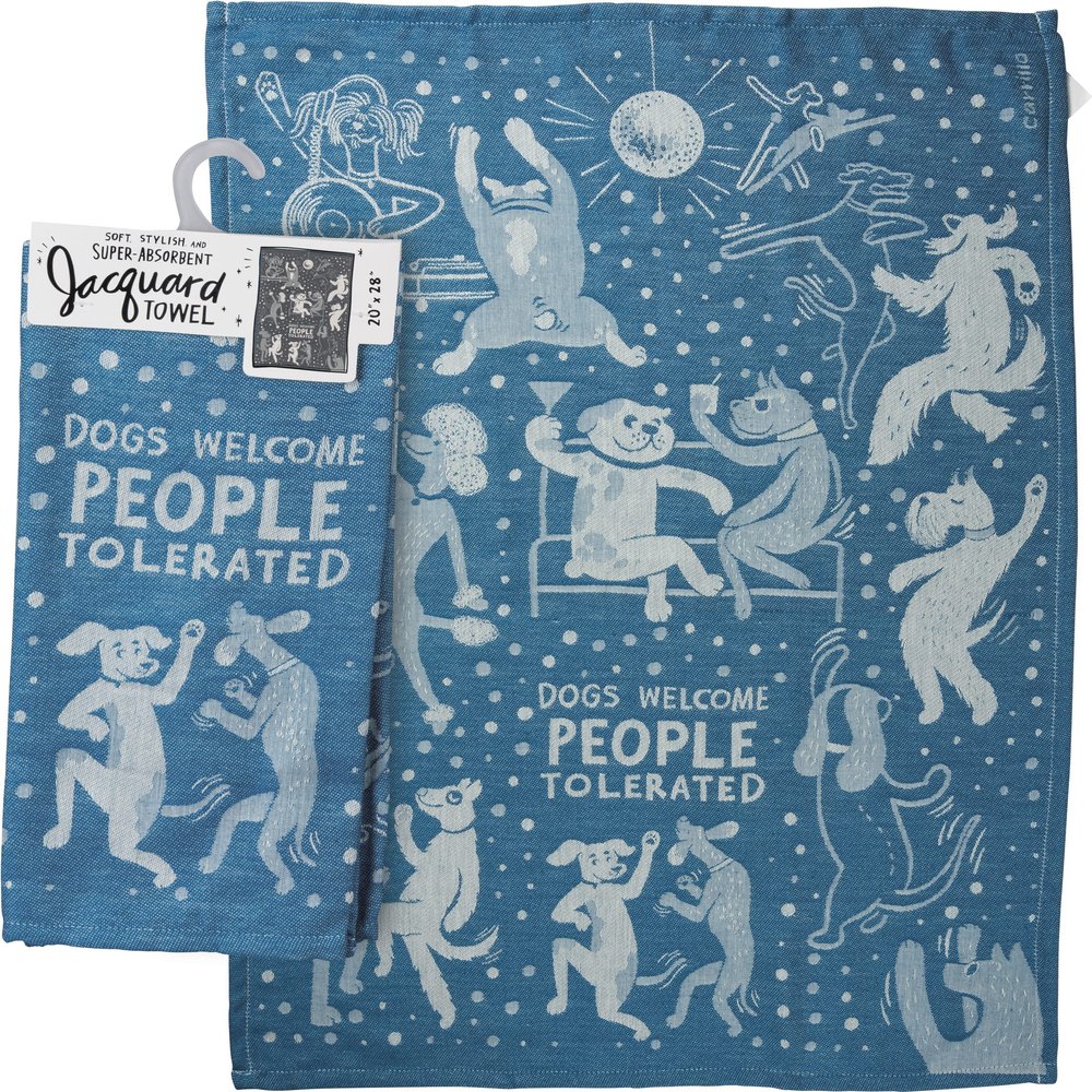 Kitchen Towel - Dogs Welcome People Tolerated