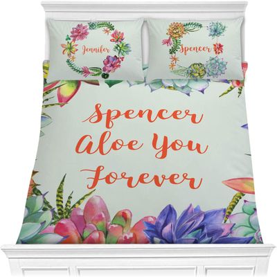 YouCustomizeIt Personalized Succulents Comforter Set - Full/Queen