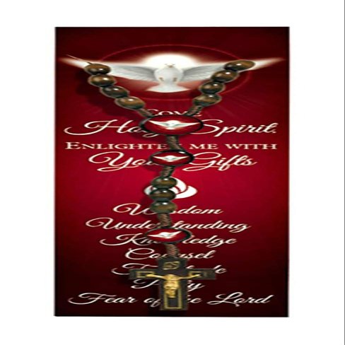 Needzo Come Holy Spirit Confirmation Cord Rosary and Bookmark, 19 Inch