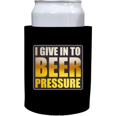 Beer Pressure Thick Foam Can Coolie (Black, 2 Pack)