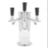 K&B Triple Faucet Draft Beer Kegerator Tower 3" - Customizable (Chrome Self Closing Faucet, Standard Black Plastic Tap Handle) view 1