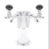 K&B Double Faucet Draft Beer Kegerator Tower 3" - Customizable (Chrome Self Closing Faucet, Black Plastic Ball Tap Handle) view 1