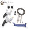 K&B Double Faucet Draft Beer Kegerator Tower 3" - Customizable (Chrome Self Closing Faucet, Black Plastic Ball Tap Handle) view 3