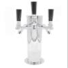 K&B Triple Faucet Draft Beer Kegerator Tower 3" - Customizable (Chrome Faucet, Standard Black Plastic Tap Handle) view 1