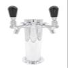 K&B Double Faucet Draft Beer Kegerator Tower 3" - Customizable (Stainless Steel Faucet, Black Plastic Round Style Tap Handle) view 1