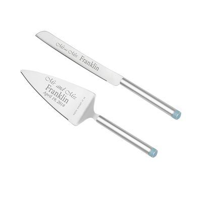 Kate Spade Bridal Personalized Take the Cake Wedding Cake Knife and Server Set, Custom Engraved Wedding Cake Cutting Set, Accessories and Gifts for the Bride and Groom