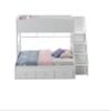 Acme Meyer Twin/Full Bunk Bed with Storage Ladder and Drawers in White view 2
