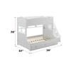 Acme Meyer Twin/Full Bunk Bed with Storage Ladder and Drawers in White view 3