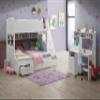 Acme Meyer Twin/Full Bunk Bed with Storage Ladder and Drawers in White view 4