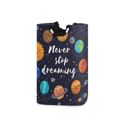 Blueangle Cartoon Solar System Pattern Laundry Basket Clothes Hamper Collapsible Durable Dirty Clothes Large Storage Laundry Organizer
