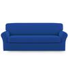 Easy-Going 2 Pieces Microfiber Stretch Sofa Slipcover  Spandex Soft Fitted Sofa Couch Cover, Washable Furniture Protector with Elastic Bottom Kids,Pet (Oversized Sofa, Classic Blue) view 1