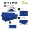 Easy-Going 2 Pieces Microfiber Stretch Sofa Slipcover  Spandex Soft Fitted Sofa Couch Cover, Washable Furniture Protector with Elastic Bottom Kids,Pet (Oversized Sofa, Classic Blue) view 4