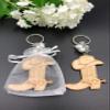 12Pcs Cowboy boot Wood Design Keychain With Organza Bags Comfirmation/Baptism/Comunion Favors for Boy or Girl Recuerdos de Bautizo view 3