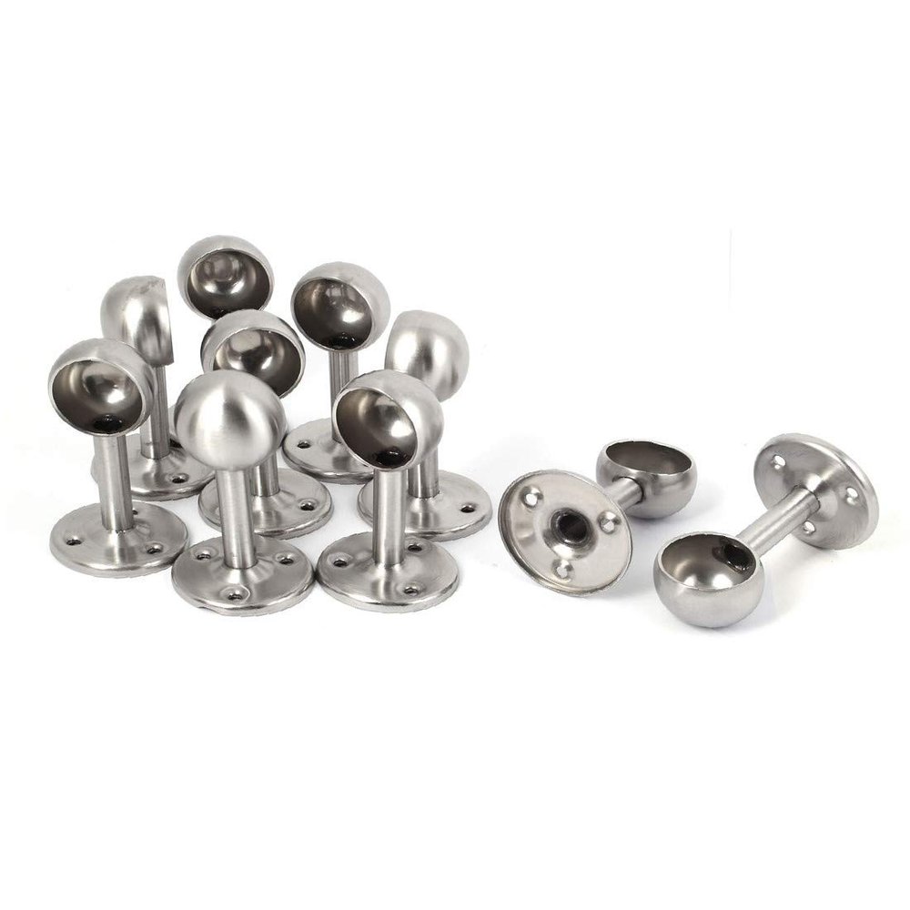 New Lon0167 Wardrobe Curtain Featured Wall Mounted Clothes reliable efficacy Pipe Rail Lever Support Bracket 32mm Dia 10pcs(id:b51 23 d8 730)