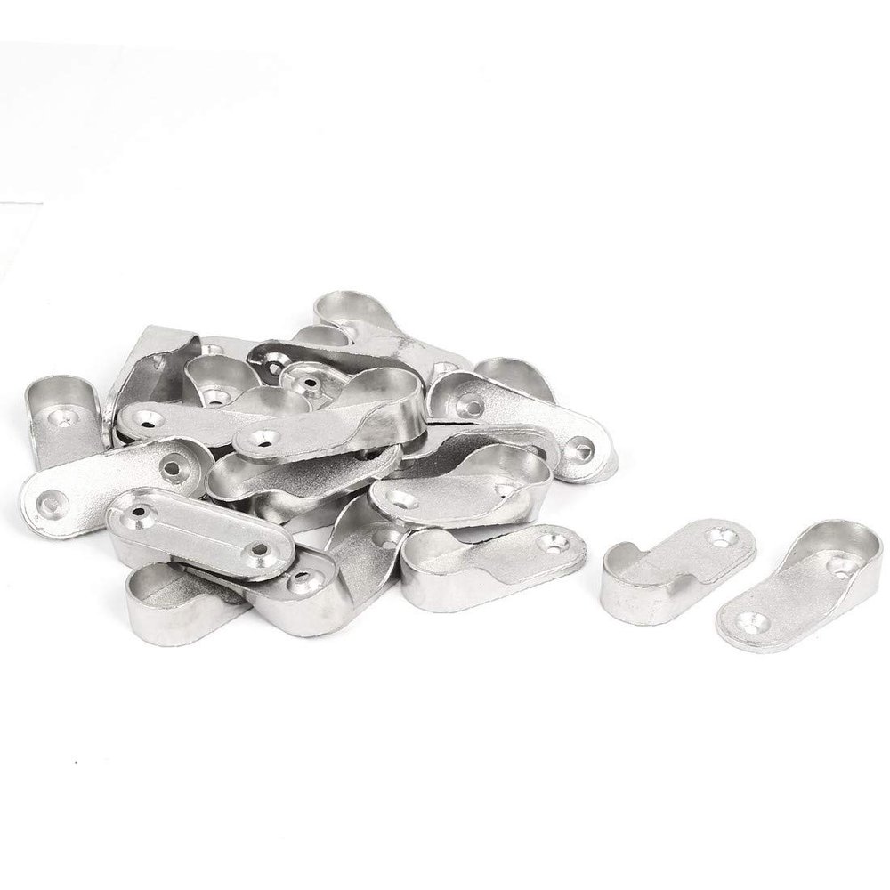 New Lon0167 Wardrobe Closet Featured Rod End Brackets reliable efficacy Supports Silver Tone 25pcs for 16mm Dia Tube(id:8b4 fc 20 80c)