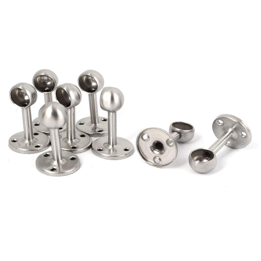 New Lon0167 Wardrobe Curtain Featured Wall Mounted Clothes reliable efficacy Pipe Rail Lever Support Bracket 19mm Dia 8pcs(id:7e7 6f 28 c12)