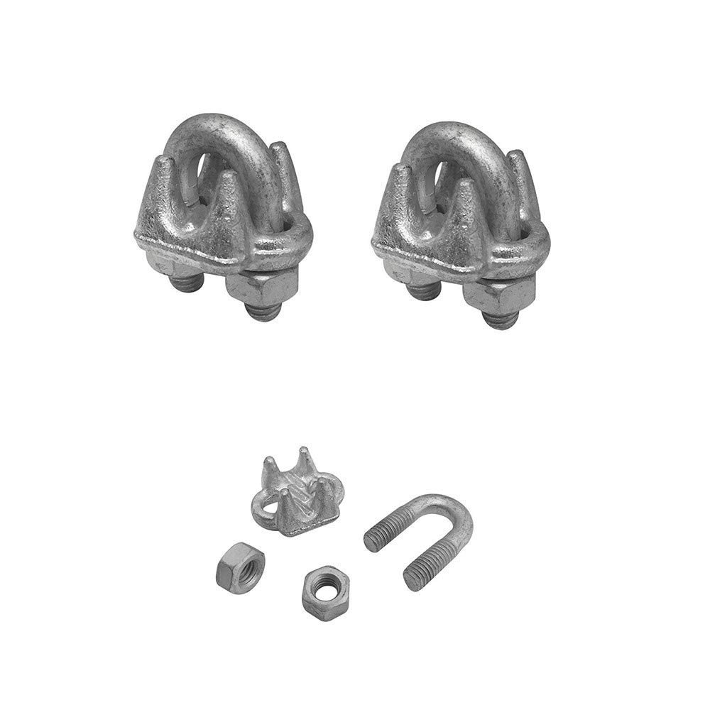 MH GLOBAL Drop Forged Galvanized Wire Rope Cable Clips 1/8 inch - 2 Pc