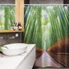 Lunarable Japanese Stall Shower Curtain, Path to Forest in Kyoto Japan Japanese Landscape Fish Eye Shot Photo Print, Fabric Bathroom Decor Set with Hooks, 54" W x 78", Fern Green Redwood view 3