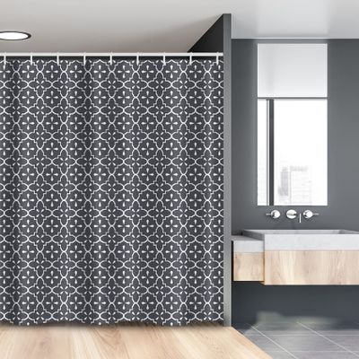 Lunarable Damask Stall Shower Curtain, Vintage Doily Motif with Victorian Rococo Geometric Effects Renaissance Fashion, Fabric Bathroom Decor Set with Hooks, 54" W x 78" L, Grey and White