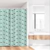 Lunarable Turquoise Stall Shower Curtain, Penguins Diving in Water Pose Cartoon Animals Repetitive Illustration, Fabric Bathroom Decor Set with Hooks, 36" W x 72" L, Mint Green and Black view 2