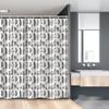 Lunarable Tribal Stall Shower Curtain, Feathers Folk Style Prehistoric Culture Illustration, Fabric Bathroom Decor Set with Hooks, 54" W x 78" L, Grey White view 1