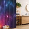 Lunarable Outer Space Stall Shower Curtain, Planetary Galaxy Backdrop with Milky Way Stardust Cosmos Concept, Fabric Bathroom Decor Set with Hooks, 36" W x 72" L, Purple and Blue view 1