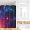 Lunarable Outer Space Stall Shower Curtain, Planetary Galaxy Backdrop with Milky Way Stardust Cosmos Concept, Fabric Bathroom Decor Set with Hooks, 36" W x 72" L, Purple and Blue view 2