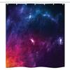 Lunarable Outer Space Stall Shower Curtain, Planetary Galaxy Backdrop with Milky Way Stardust Cosmos Concept, Fabric Bathroom Decor Set with Hooks, 36" W x 72" L, Purple and Blue view 3