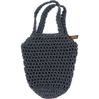 OKA PLYS Hanging Storage Tote Bag, Small, Gray (Basket Bag, Hand Knitted)