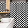 Lunarable Geometric Stall Shower Curtain, Plaid Ornamented of Squares Shapes in Checkered Style Repetition, Fabric Bathroom Decor Set with Hooks, 54" W x 78" L, Charcoal Grey and White view 3