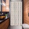 Lunarable Floral Stall Shower Curtain, Botanical Scene of Blossoming Field Flowers and Leaves on Branches, Fabric Bathroom Decor Set with Hooks, 54" W x 78" L, Burnt Sienna and Pale Green view 2