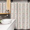 Lunarable Floral Stall Shower Curtain, Botanical Scene of Blossoming Field Flowers and Leaves on Branches, Fabric Bathroom Decor Set with Hooks, 54" W x 78" L, Burnt Sienna and Pale Green view 3