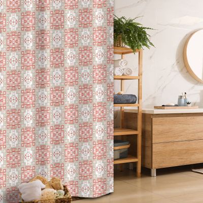 Lunarable Tribal Stall Shower Curtain, Vintage Motif Tradition Geometric Triangles, Fabric Bathroom Decor Set with Hooks, 36" W x 72" L, Pale Sage Green White