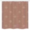 Lunarable Fleur De Lis Stall Shower Curtain, Fleur-de-Lis Pattern 3 Petals Classic Floral Monochrome Art, Fabric Bathroom Decor Set with Hooks, 54" W x 78" L, Pale Brown Sand Brown view 4