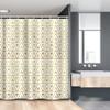 Lunarable Geometric Stall Shower Curtain, Triangles in Gridal Design with Chevron Zig Zag Style Pattern Image Print, Fabric Bathroom Decor Set with Hooks, 54" W x 78" L, Yellow and White view 1