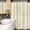 Lunarable Geometric Stall Shower Curtain, Triangles in Gridal Design with Chevron Zig Zag Style Pattern Image Print, Fabric Bathroom Decor Set with Hooks, 54" W x 78" L, Yellow and White view 3