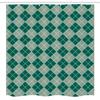 Lunarable Christmas Stall Shower Curtain, Classic Noel Gingham Xmas Stripes Geometric Celtic Tartan Lines Checkered, Fabric Bathroom Decor Set with Hooks, 54" W x 78" L, Hunter Green view 4