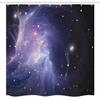 Lunarable Outer Space Stall Shower Curtain, Space Nebula in Galaxy Complex Energy Movements Cosmos Theme Print, Fabric Bathroom Decor Set with Hooks, 54" W x 78" L, Navy Purple view 4