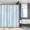 Lunarable Geometric Stall Shower Curtain, Print of Diamond Shapes Cubic Crystal Structures Gemstone Design, Fabric Bathroom Decor Set with Hooks, 54" W x 78" L, Blue Pale Blue and White view 1